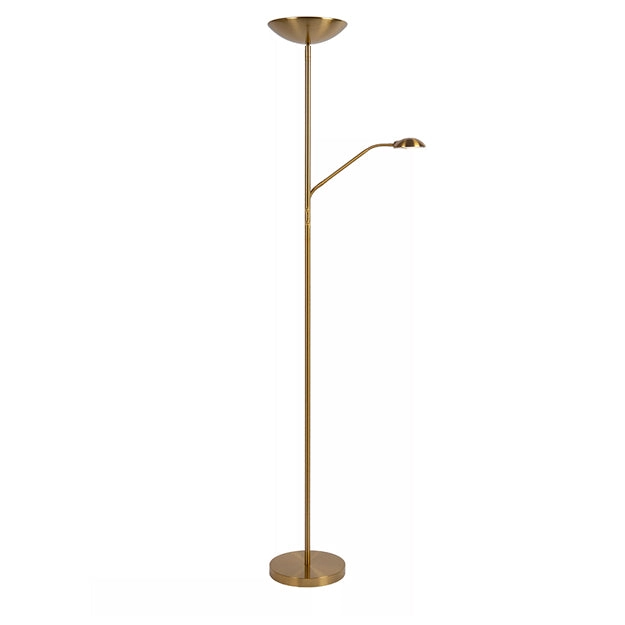 Lámpara de pie metal lector oro mate Ø 25,4x1,80 cm LED 20W 4W - LULP0065