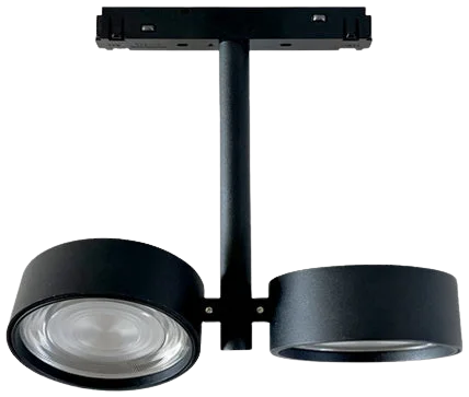 Foco doble magnético para riel metal negro LED 2 x 8W - ARFO0021
