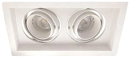 Foco embutido puzzle doble blanco GU10 - EVFO0055