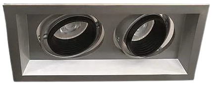 Foco embutido puzzle doble gris GU10 - EVFO0056