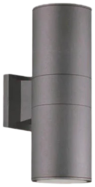 Foco metal gris exterior / bidireccional IP 54 Ø 9x26 cm 2 luces E27 - MUFO0059