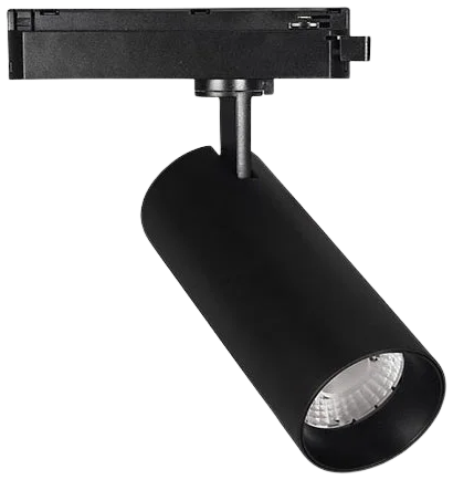 Foco metal negro para riel monofásico Ø65x220 cm LED 18W - ANFO0017