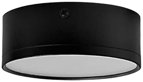 Foco metal negro sobrepuesto Ø 12x4,8 cm LED 12W IP44 - MUFO0113