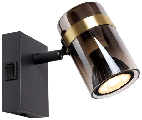 Foco metal negro vidrio humo Ø6x9.6 cm G9 - LUFO0019