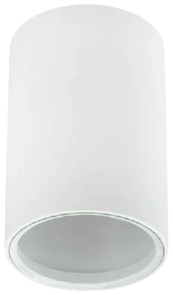 Foco metal vidrio templado blanco sobrepuesto IP44 Ø 6x9 cm GU10 - MUFO0081