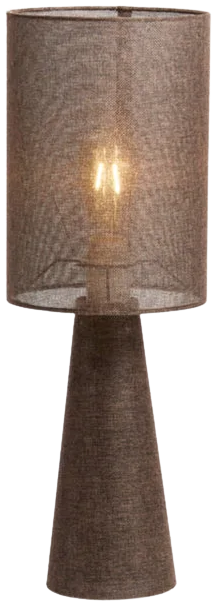 Lámpara de mesa textil lino marrón Ø20x58cm - LLLS0362