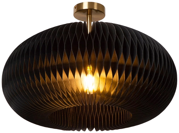 Plafón papel metal negro dorado Ø52x33.5 cm E27 - LUPL0111
