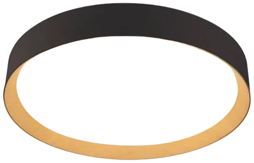 Plafón aluminio negro difusor acrílico Ø40 cm LED 30W - OYPL0020