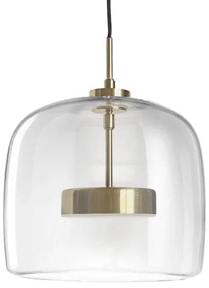 Lámpara colgante vidrio transparente metal bronce Ø26 cm LED 15W - LGLC0165