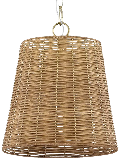 Lámpara colgante metal bronce ratán natural Ø32x33 cm 3 luces E27 - LGLC0184