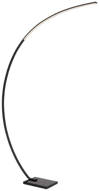 Lámpara de pie arco metal mármol negro 15W 2700K LED - LULP0098
