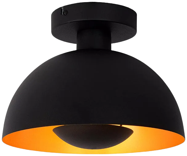 Plafón acero negro Ø25x18,5 cm E27 - LUPL0103