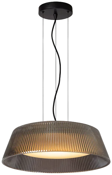 Lámpara colgante metal vidrio negro ahumado Ø 45 cm LED 22,6 W - LULC0257
