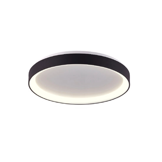 Plafón aluminio negro difusor acrílico Ø 28 cm LED 20W - OYPL0002