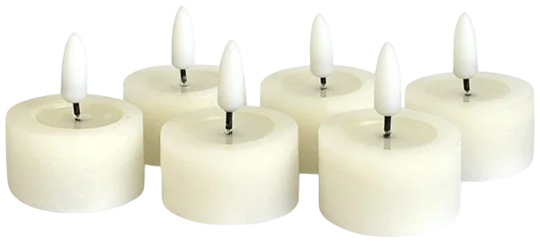 Set 6 Velas de cera LED para t-lights - Ø4,5x2,5 cm