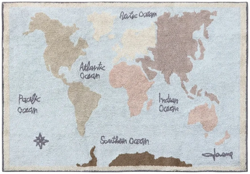Alfombra lavable - Vintage Map 140x200 cm