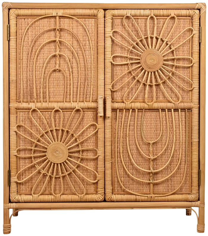 Cómoda rattán Flower