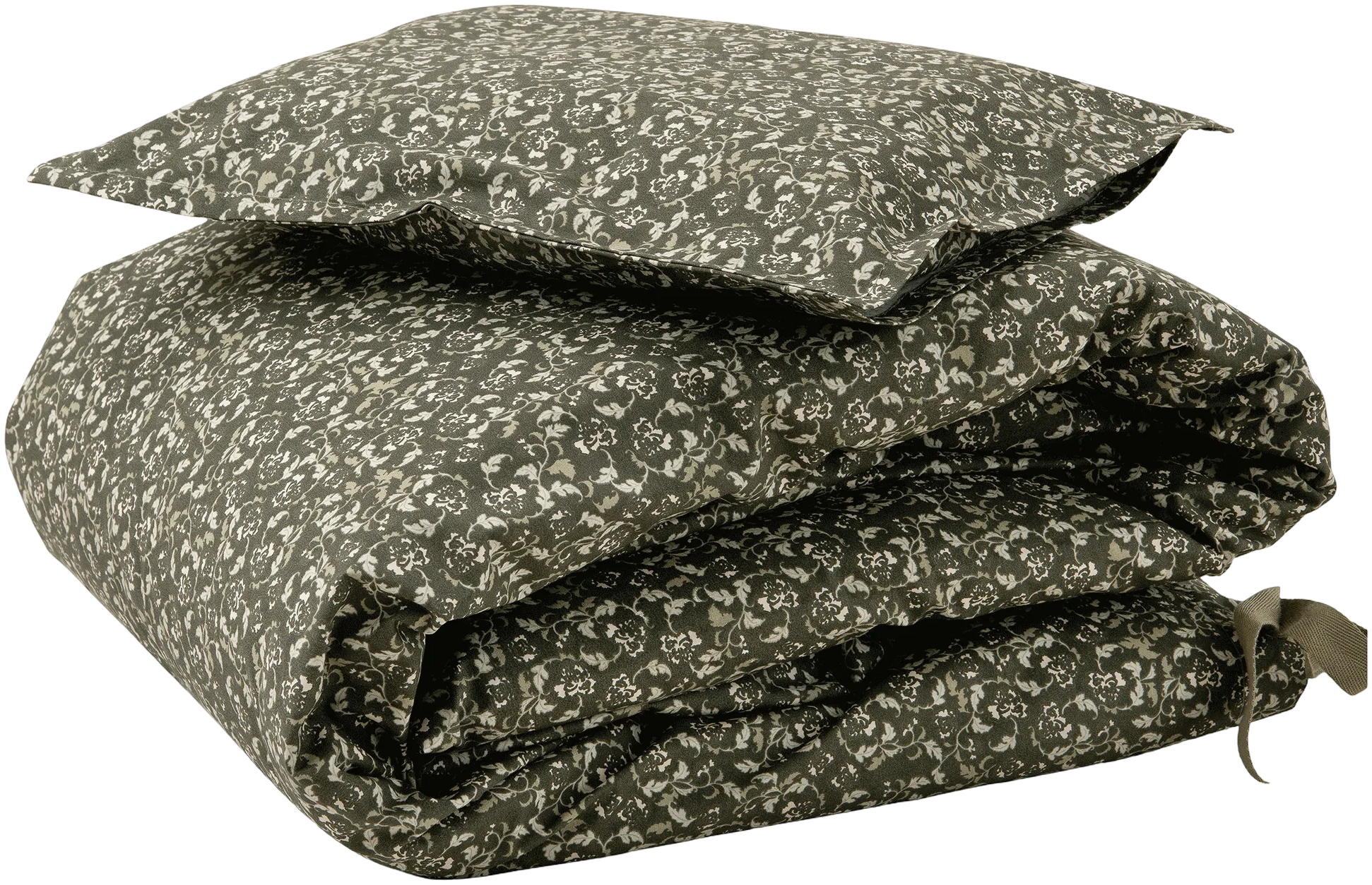 Funda de plumón percale cuna Junior - Floral Moss