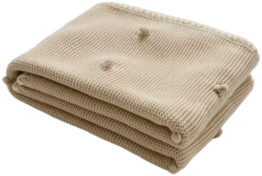 Manta tejida Stitching - Beige