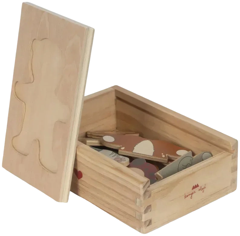 Puzzle osito de madera para vestir animales fsc