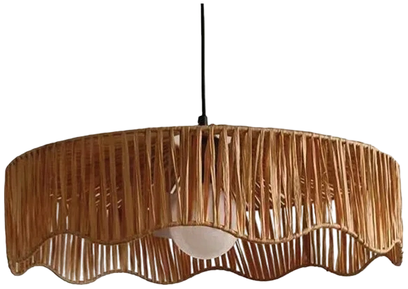 Lámpara colgante scalloped rafia