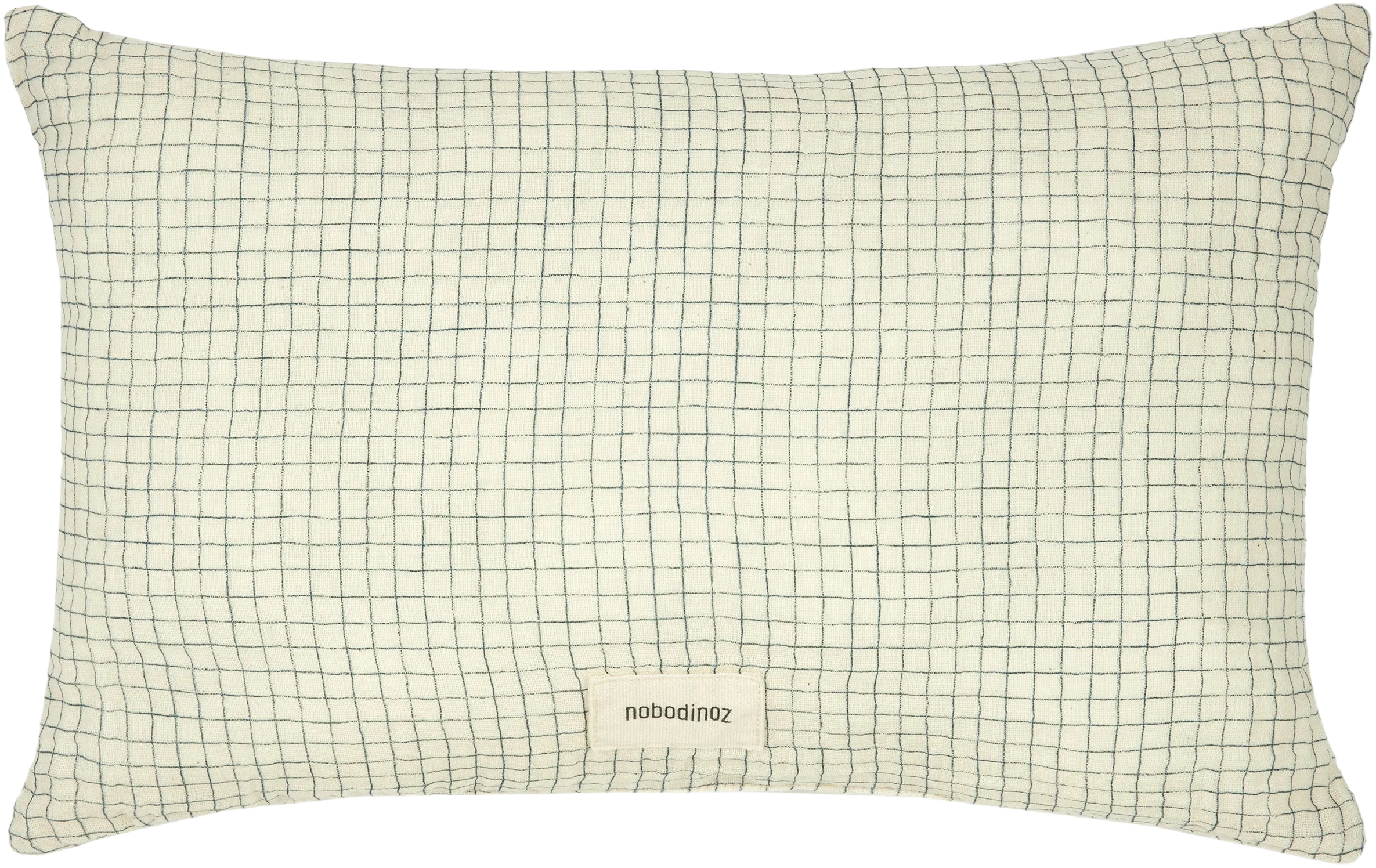 Cojín Rectangular Wabi Sabi (doble gasa algodón lavado) - Blue Grid
