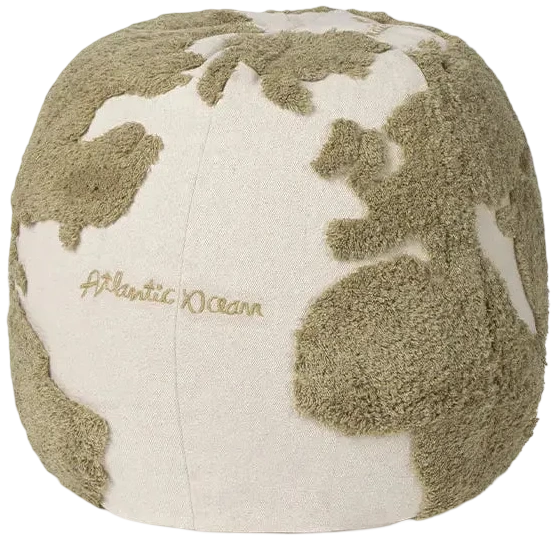 Pouf World Map Rugcycled