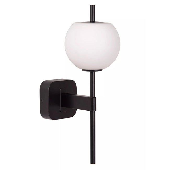 Aplique metal negro vidrio opal 12x18,4x34,7 cm G9 - LUAP0175