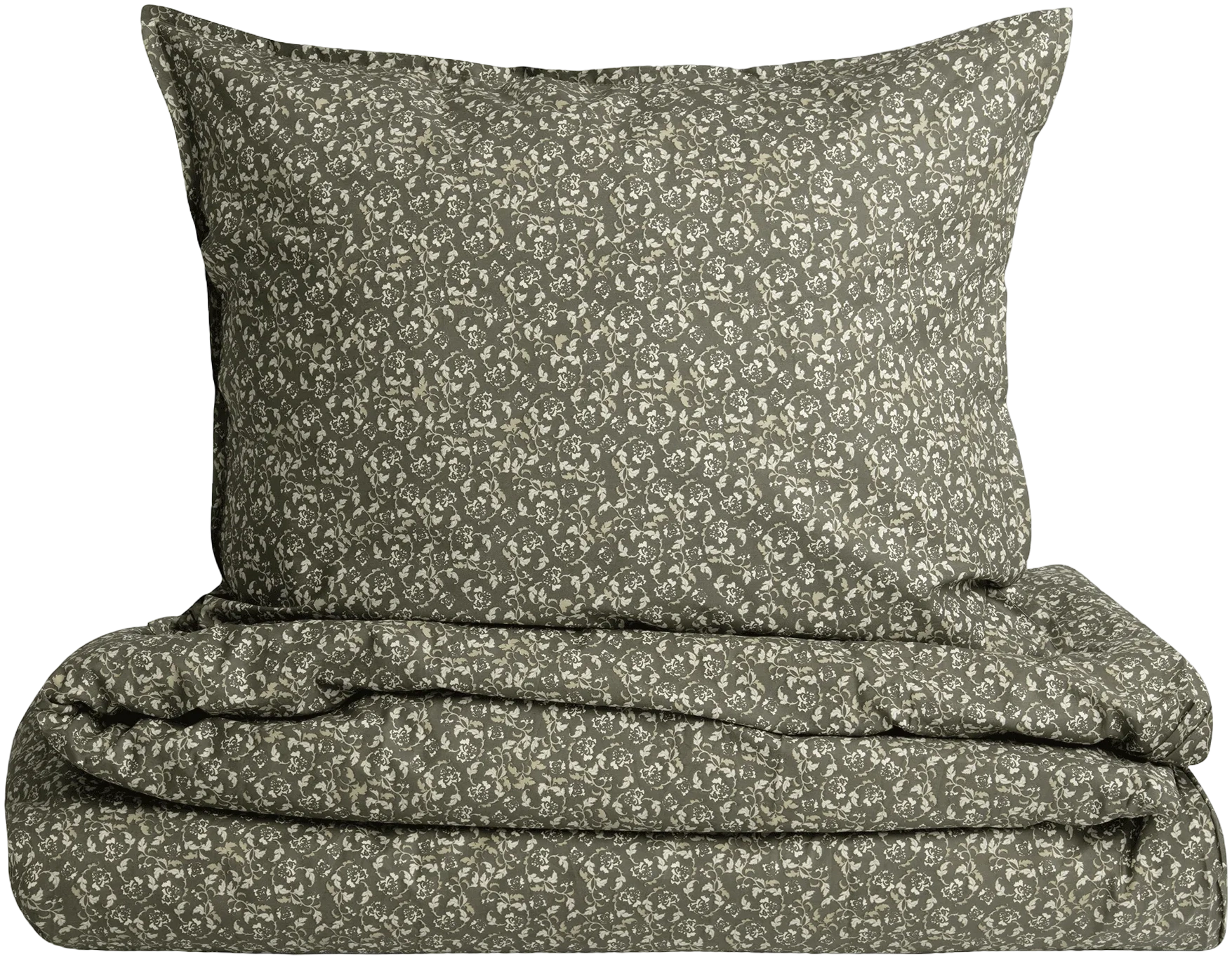 Funda de plumón percale cama - Floral moss