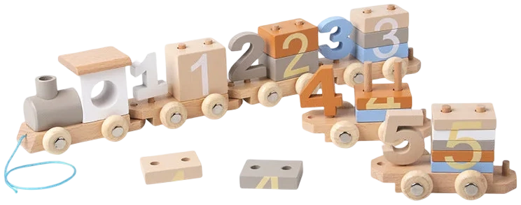 Tren de números madera