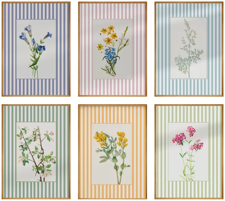 Lámina / poster - Flowers & Lines