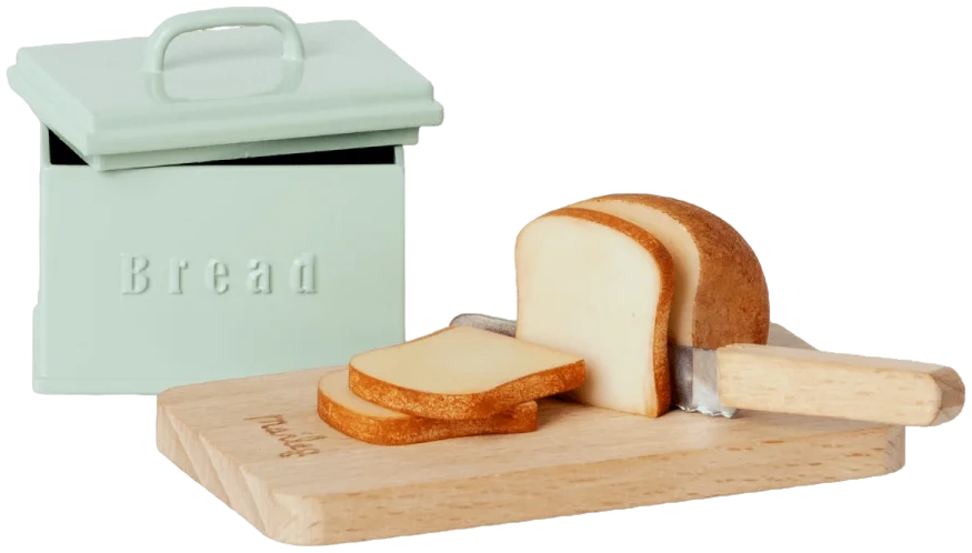 Caja de pan con utensilios miniature