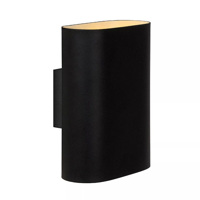 Aplique metal negro interior dorado 16x8x20 cm 2 luces E14 - LUAP0195