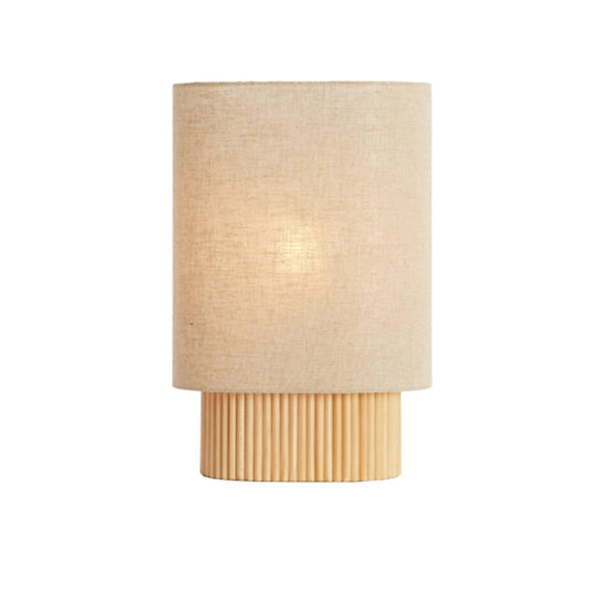Lámpara de mesa madera lino natural 30x20x45 cm E27 - LLLS0407