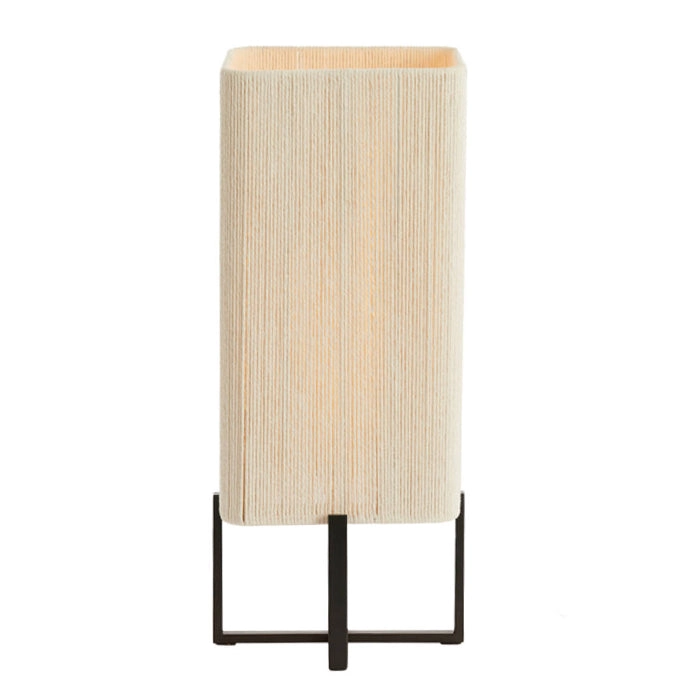 Lámpara de mesa metal negro mate cuerda crema 21,5x21,5x50,5 cm E27 - LLLS0429