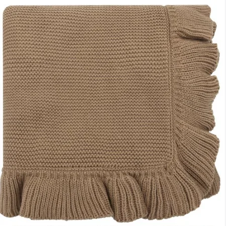 Manta Tejida Ruffle - Toffee