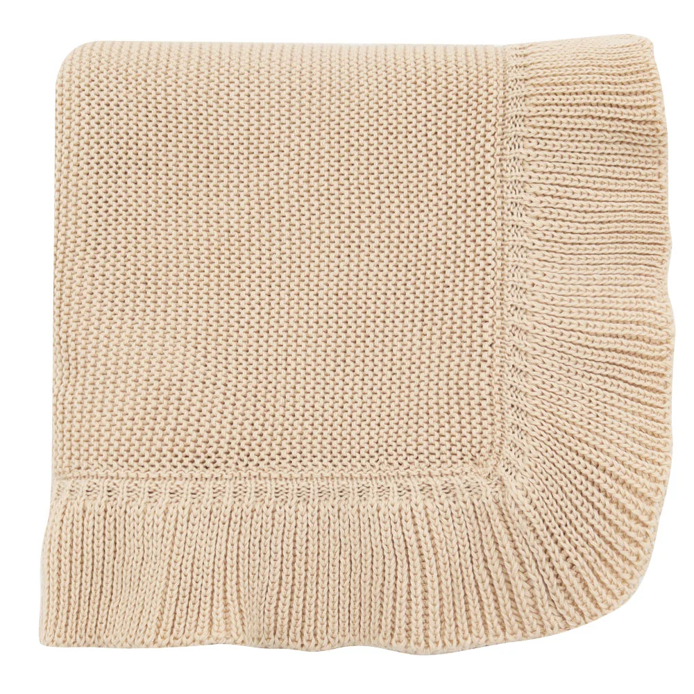 Manta Tejida Ruffle - Sand