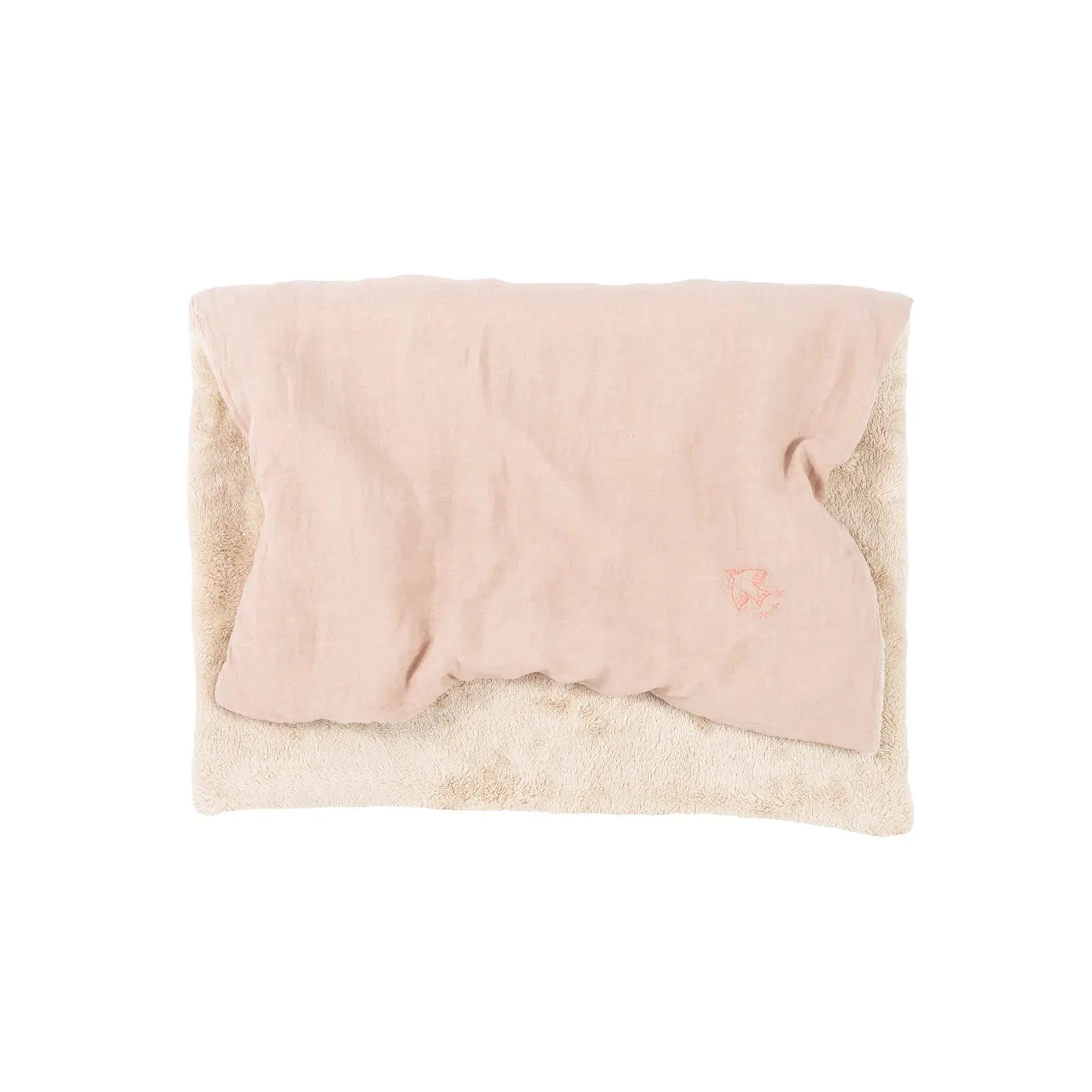 Manta Invierno L1NO lino frances bordada - Mauve Pink